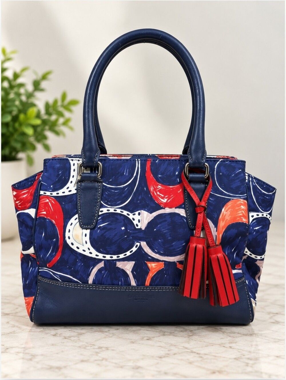 Coach Legacy Heritage Candace Carryall Signature Satchel F19951 Multicolor